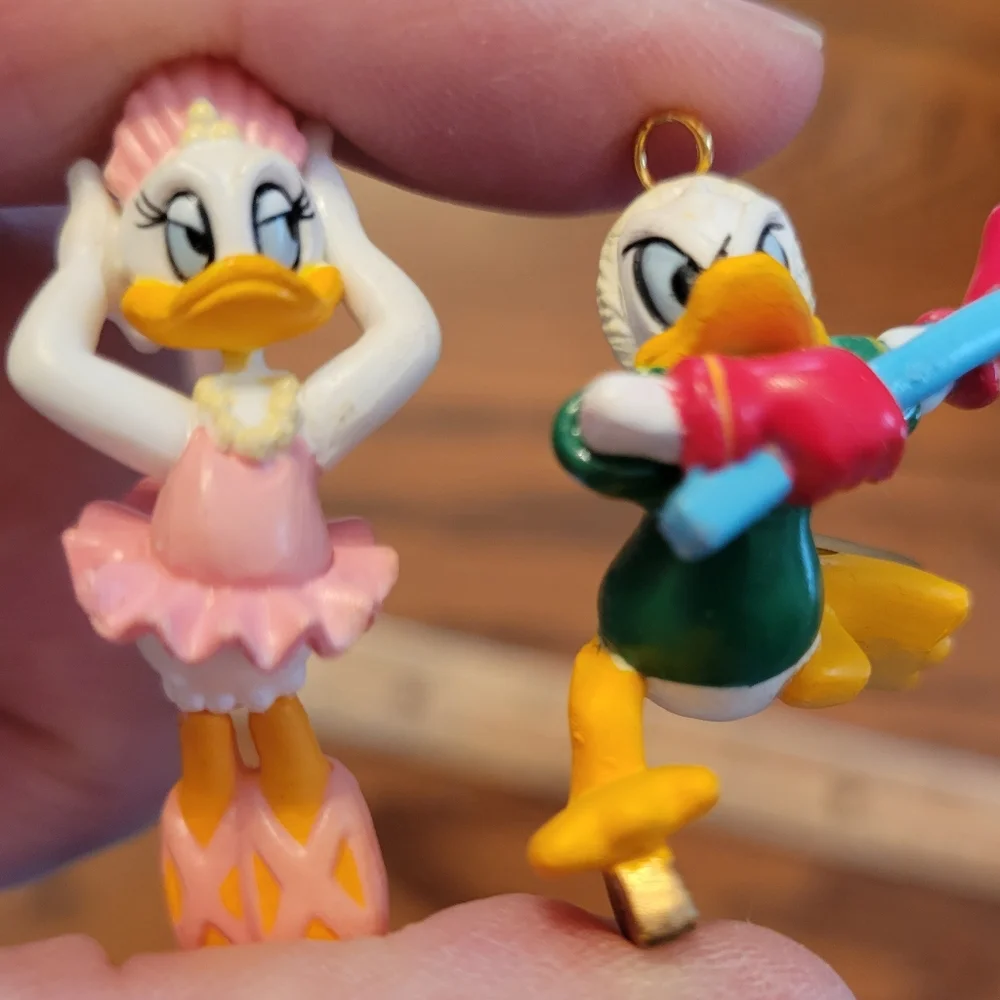 Walt Disney Prod. Vintage Pluto & Disney Donald & Daisy Duck Mini Ornaments